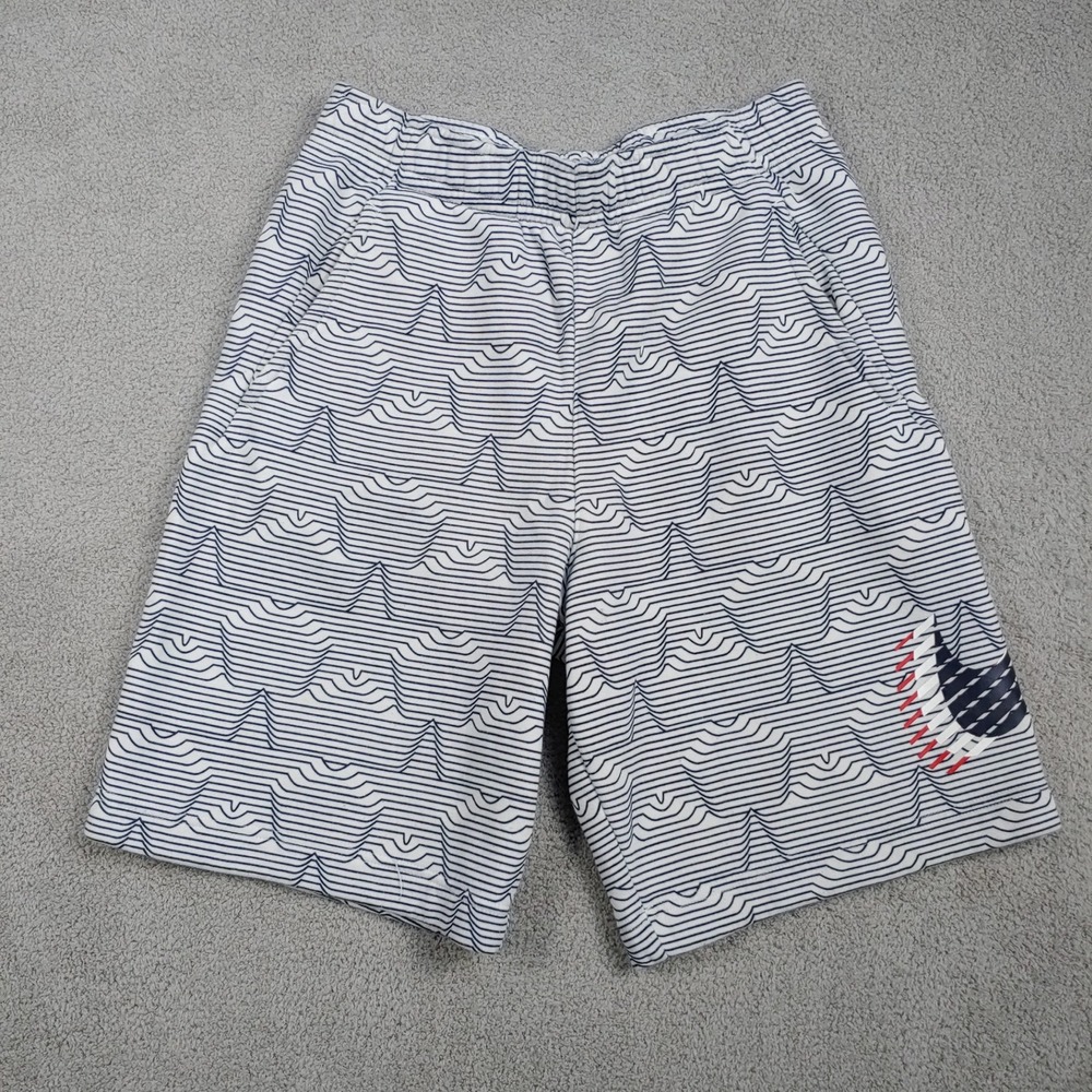 Nike Sportswear Fleece Cloth Shorts - Men S White Blue Wave Graphic DM7949-133